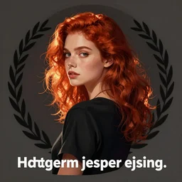 girl with red hair. black shirt. back to us. centered median photoshop filter cutout vector behance hd artgerm jesper ejsing!