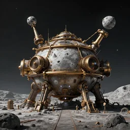 photo of a steampunk moon base