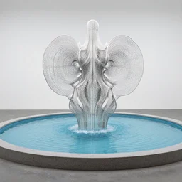 fountain of youth, architecture, water, pond, art installation, contemporany art, biennale, 3 d printing, digital 3 d, by iris van herpen