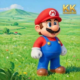 oil painting of the green lands in the mario bros series ( beautifully painted, greatly illustrated, high detailed, 8 k good quality, very majestic painting )