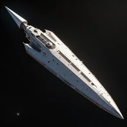 massive starship in the shape of a spear traveling through space by paul chadeisson, intrincate, heavily detailed, concept art, scifi, 4 k, digital ilustration, artstation hq