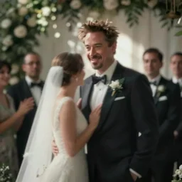 blurry robert downey jr. at a wedding