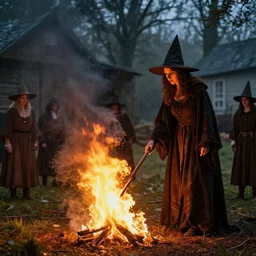 rainbow fire burning a witch during salem trial