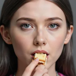 closeup face profile portrait of tin toy greta thunberg as a bikini model eating cakes, depth of field, zeiss lens, detailed, symmetrical, centered, fashion photoshoot, by nicoletta ceccoli, mark ryden, lostfish, breathtaking, 8 k resolution, extremely detailed, beautiful, establishing shot, artistic, hyperrealistic, octane render
