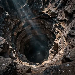 acrophobia view looking down the bottom of satan's pit