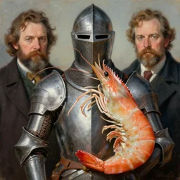shrimp animal as a realistic fantasy knight, closeup portrait art by norman rockwell and donato giancola and greg rutkowski,