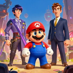 super mario annihilation simon stålenhag,william blake ,Thomas Kinkade concept art