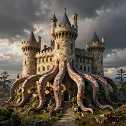 a castle made of tentacles
