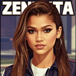zendaya gta v cover art close up portrait