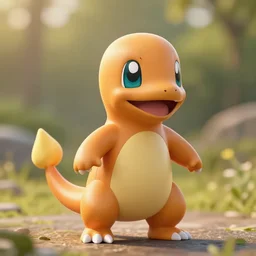 real life pokemon charmander, cute adorable, ultra realistic, golden hour, sharp focus