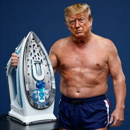 trump pumping iron with Arnold wearing short shorts