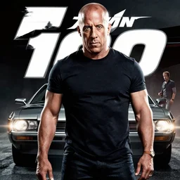 movie poster, fast and furious 100, a old vin diesel