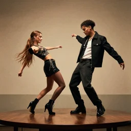 Kai Cenat and Duke Welsworth dancing on a table, DALL-E 2