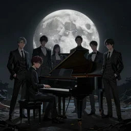 dark funky moonlight sonata, extremely detailed, sharp focus, wide view, full body shot, smooth, digital illustration, by james jean, by rossdraws, frank franzzeta, mcbess, sakimichan, brosmind, steve simpson