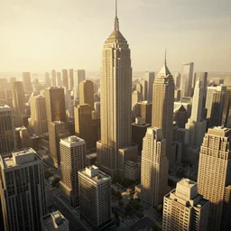 An expansive brutalist busy city made of concrete golden hour volumetric lighting highly detailed digital art trending on Artstation