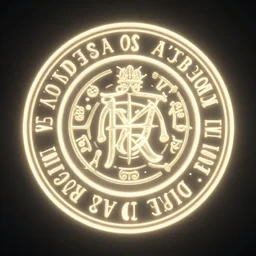 glowing ancient circular writing