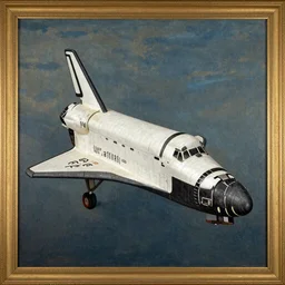 A space shuttle, medieval painting