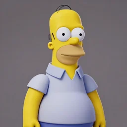 homer simpsons portrait shot, realistic, 3d character, 3d render, ultra realistic detailed, ultra detailed, post processing, shaders, ambient occlusion, the simpsons