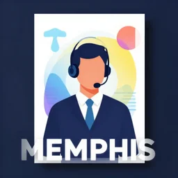 Corporate memphis, abstract design poster of the IT guy, tech support