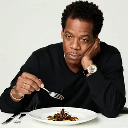 jay - z having cockroaches for dinner, high quality photography