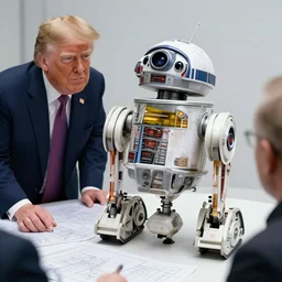 they found the plans for the jewish space laser in donald trump's astromech droid
