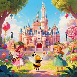 photo of port whimsical fairy wonderland vibrant colors candyland wonderland by artgerm and greg rutkowski and magali villeneuv art beeple, by thomas kinkade hearstone league of legends dofus beatrix potter