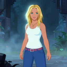 a film still of britney spears by Ian McQue , vibrant, cold, misty and wet, 50mm lens, video game environment design, 2d game lineart behance hd, dramatic lighting, global illumination, trending on Artstation, bloom