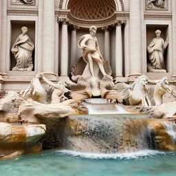 4 k hd, high detail photograph of fountain trevi, shot with sigma f / 4. 2, 2 5 0 mm sharp lens, wide shot, volumetric lighting, high level texture render, unreal engine