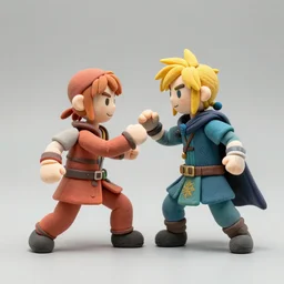 a clay stop motion of link fighting dark link, clay stop motion art.