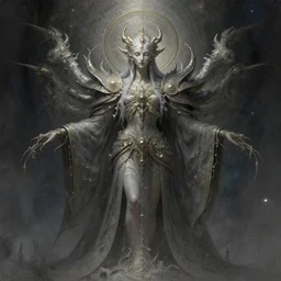 elder god of the space, fantasy, intricate, elegant, highly detailed, digital painting, artstation, concept art, art by artgerm and and ruan jia