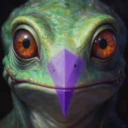 close up sci - fi art duncan trussell reptile eyes, purple triangle dimension, elegant, highly detailed, centered, digital painting, concept art, smooth, sharp focus, illustration, artgerm, tomasz alen kopera, peter mohrbacher, donato giancola, joseph christian leyendecker, wlop, frank frazetta