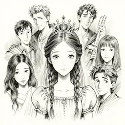 beautiful ink sketch, a fantasy close - up young princess by chris riddell, by ilya kuvshinov, wlop, krenz kushart, boris vallejo, ayami kojima and ayami kojima