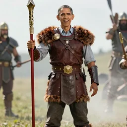 barack obama cosplaying a clash of clans barbarian,