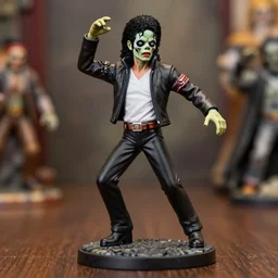 michael jackson thriller toy statue, dance pose, zombie, hdr, sideshow collectibles, high detail,