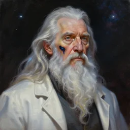 beautiful oil painting with high detail of a wise Space ent((gap jaw)) made of stars and plasma, hybrid from dungeons and dragons and art direction by James Cameron ;by artgerm; wayne reynolds art station; cinematic quality character render; low angle; ultra high quality model; production quality cinema model; doctor