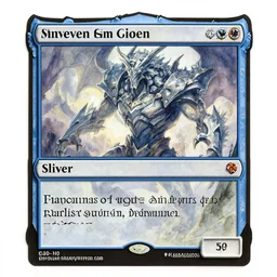 high detail watercolor painting of a magic the gathering creature type sliver from the tempest expansion