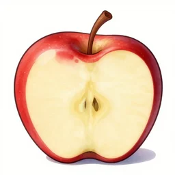 an apple drawn in an anime style