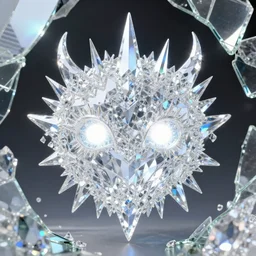clear diamond warlock, glass organs, glowing eyes, prism spikes, made of crystal, broken mirrors, holographic light, intricate, ornate, souls, cinematic lighting, black hole battle scene, 8 k, vray render, dirty, defeat, photography style of tim hetherington