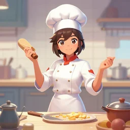 a game female character of a cook