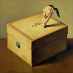 a surrealism painting of a box, high detail, in the style of salvador dali.