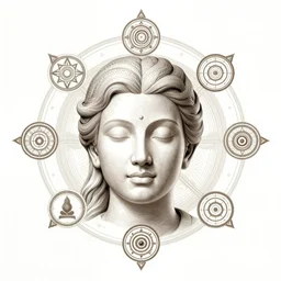 Portrait, Chakra Diagram, sacred geometry, detailed, intricate, elegant, highly detailed, digital painting, artstation, concept art, smooth, sharp focus, illustration, art by artgerm and greg rutkowski and alphonse mucha, daily deviation, IAMAG