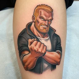 tattoo of Duke Nukem Dabbing