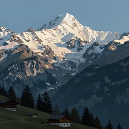 beautiful digital illustration Swiss Alps  by Marc Simonetti