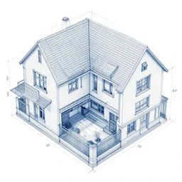 blueprint of a house with a basement that acts as a bunker, highly detailed, highly technical, with measurements