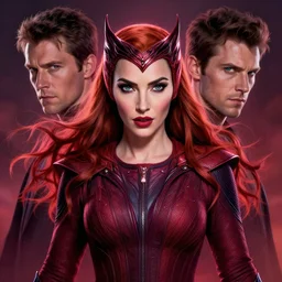 symmetry!! gantz portrait of megan fox as the scarlet witch, intricate, highly detailed, dynamic lighting, digital art, digital painting, artstation, terence nielsen, sharp focus, illustration, art by artgerm and greg rutkowski and moebius, 8 k