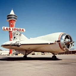 vintage photo of a spaceship over las vegas, realistic photo, grainy, old