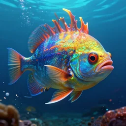 side portrait of a underwater humanoid angler fish, intense, an ultrafine hyperdetailed illustration by kim jung gi, irakli nadar, sharp focus, bright colors, destiny 2, fantasy, d & d, deep sea monster, night, unreal engine 5, global illumination, radiant light