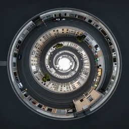equirectangular 360 vr urban street twisted into spiral, highly detailed, photorealistic, reflections, smooth, sharp focus, concept art, illustration, beautiful, geometric, trending on artstation, cinematic, featured on behance , artwork by WLOP and Tran, Ross