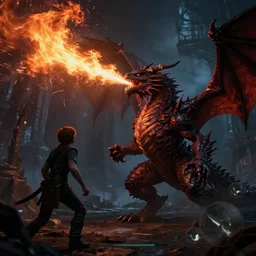 bloodborne gameplay of a dragon breathing fire