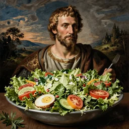 julius caesar made of salad, by giuseppe arcimboldo